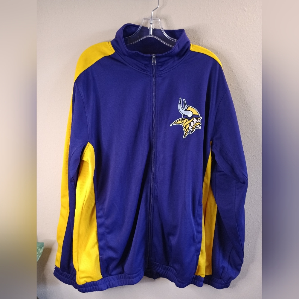 NFL MN Vikings Zip Front Jacket Purple and Gold - Size Large G-III Apparel Group